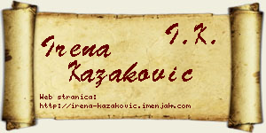 Irena Kazaković vizit kartica